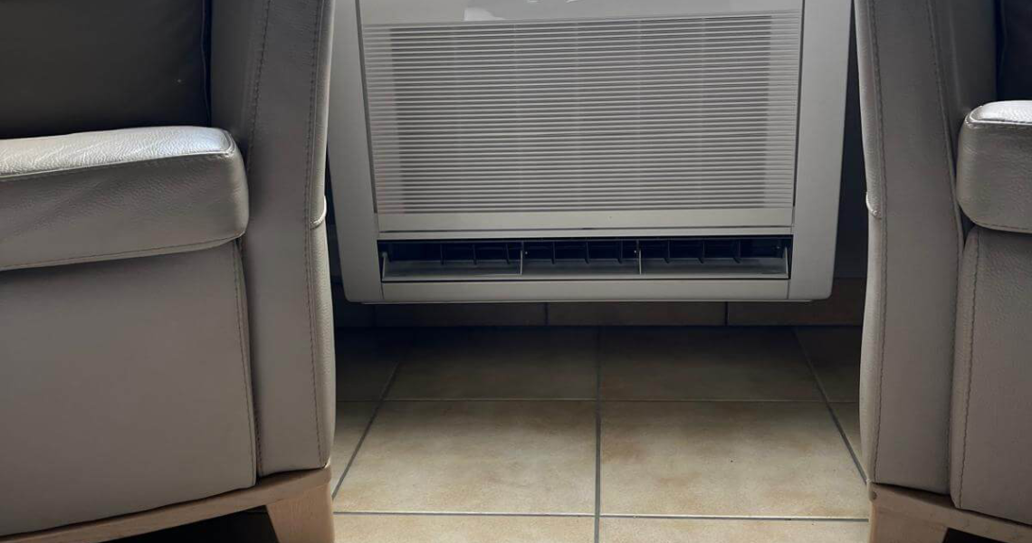 Airco installatie Herk-de-Stad: Fujitsu vloermodel 4kW voor optimaal comfort
