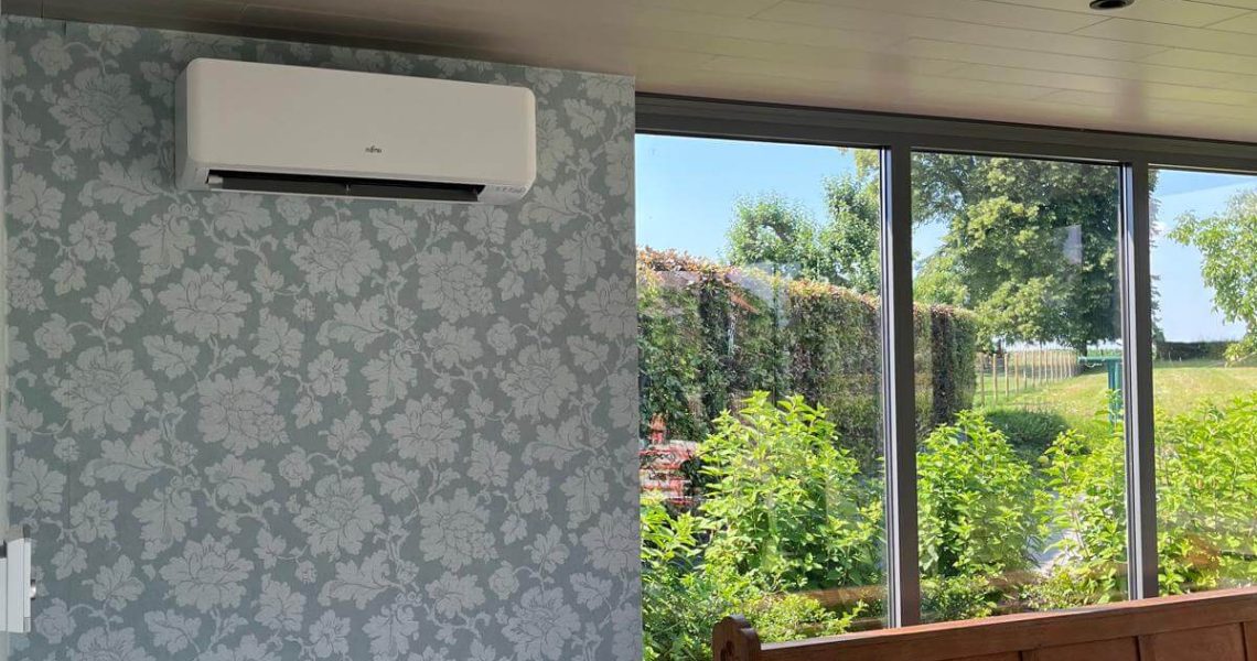 Airco installatie Riemst: Fujitsu airco geplaatst in veranda