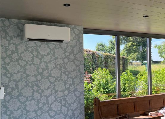 Airco installatie Riemst: Fujitsu airco geplaatst in veranda